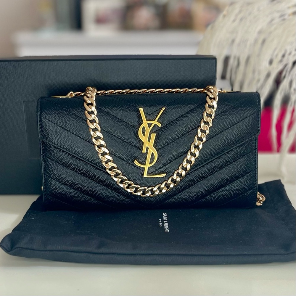 Saint Laurent WOC • Quilted Caviar Leather • Signature Edition